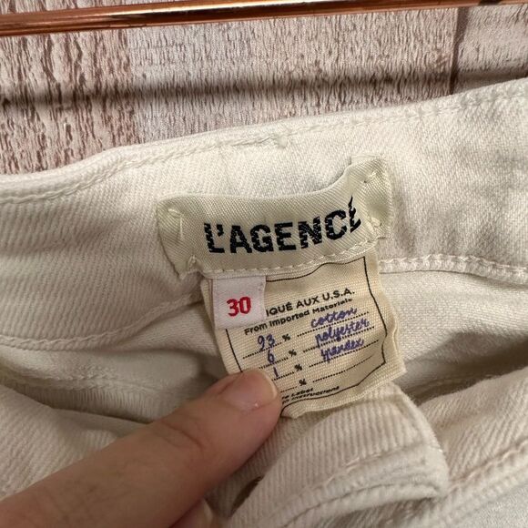 L’ AGENCE  Lorde Super high rise flare vintage white jeans - Picture 5 of 14